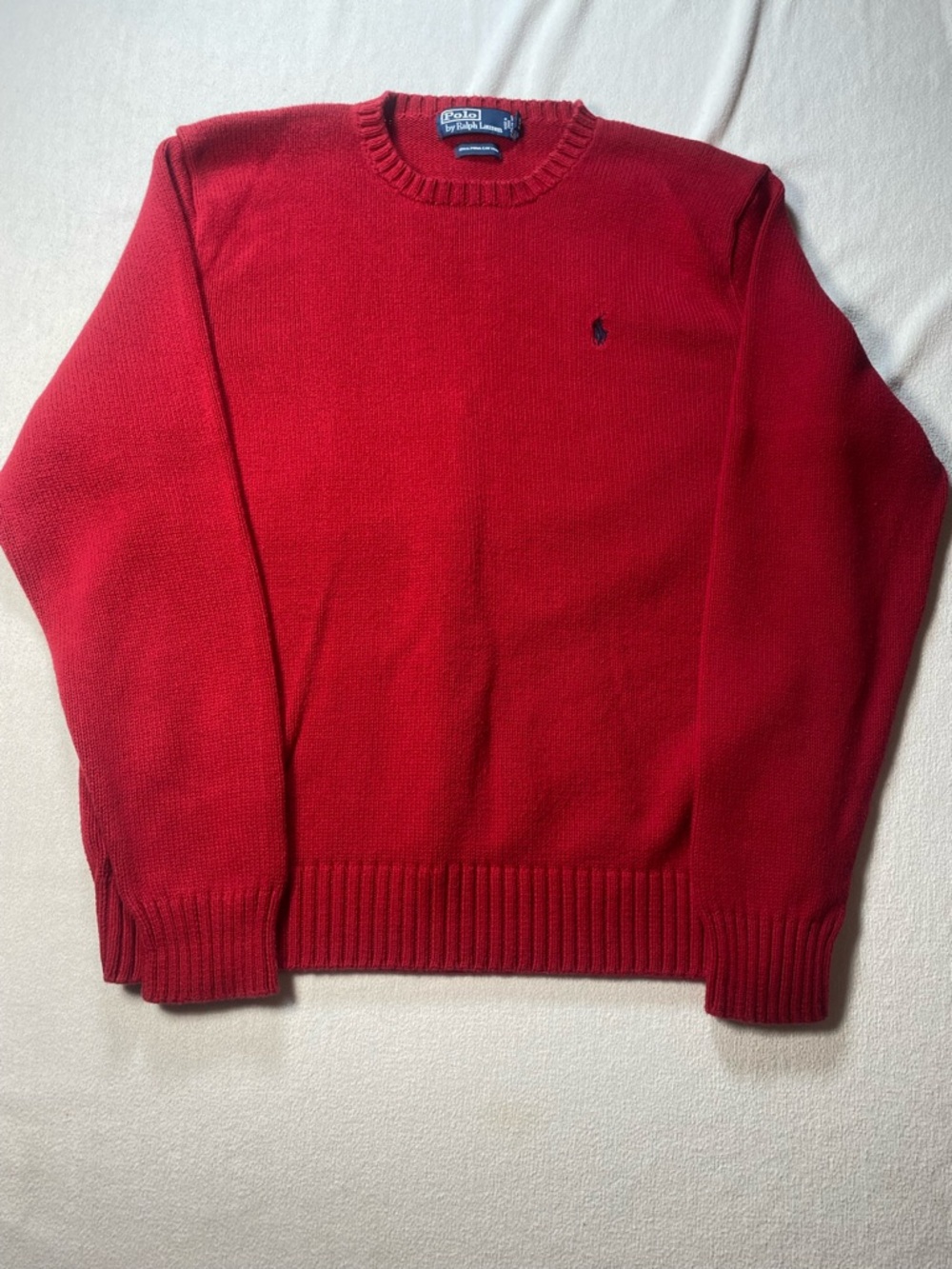 Ralph Lauren Men’s Red Crewneck Sweatshirt with Polo Pony